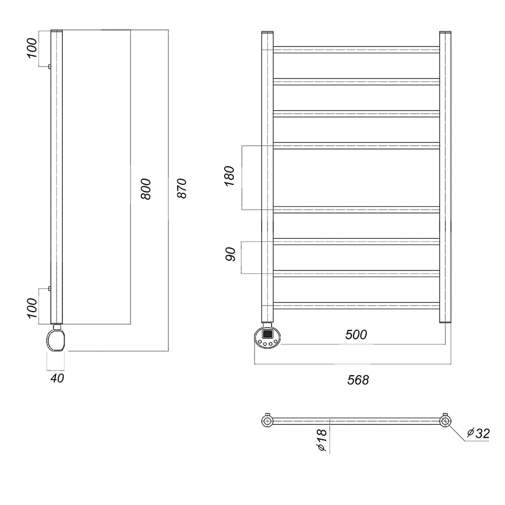 Медея П8 500x800 EL хром