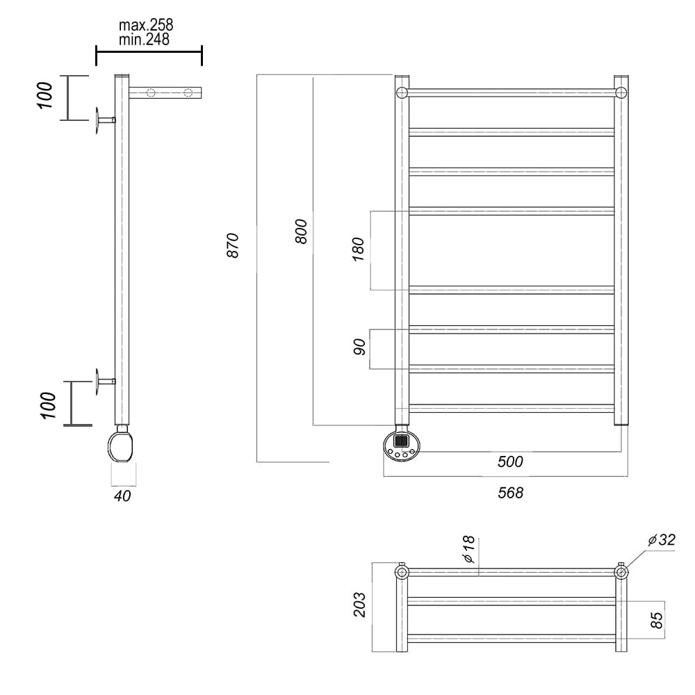 Медея с полкой П8 500x800 EL золото